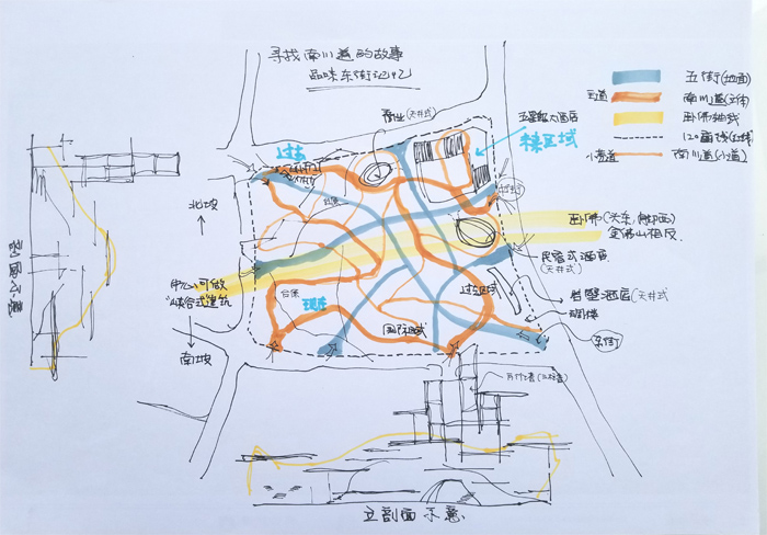 (重庆市南川区隆化古城120亩规划建筑概念设计策划,戴欣明手绘草图)